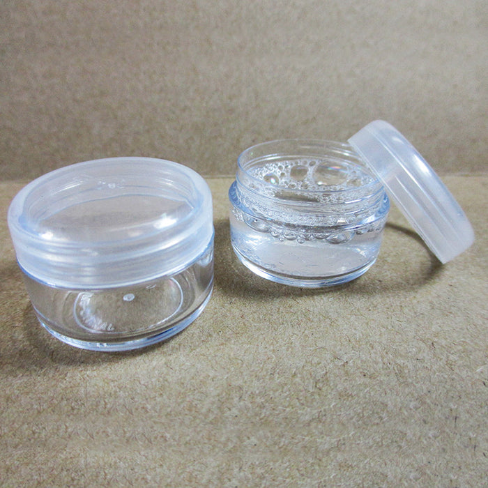 10 Empty Cosmetic Container 8gr Plastic Sample Clear Makeup Face Cream Jar Small