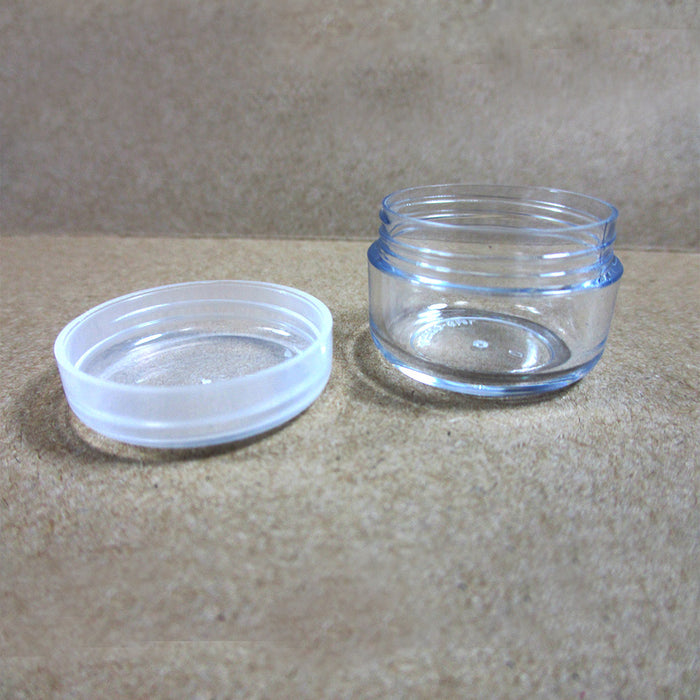 10 Empty Cosmetic Container 8gr Plastic Sample Clear Makeup Face Cream Jar Small