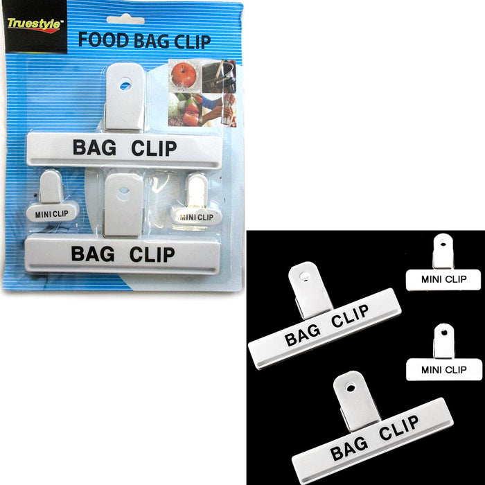 4 Pc Food Chip Bag Clips Assorted Size Multi Purpose Mini Clip Craft Clothespin