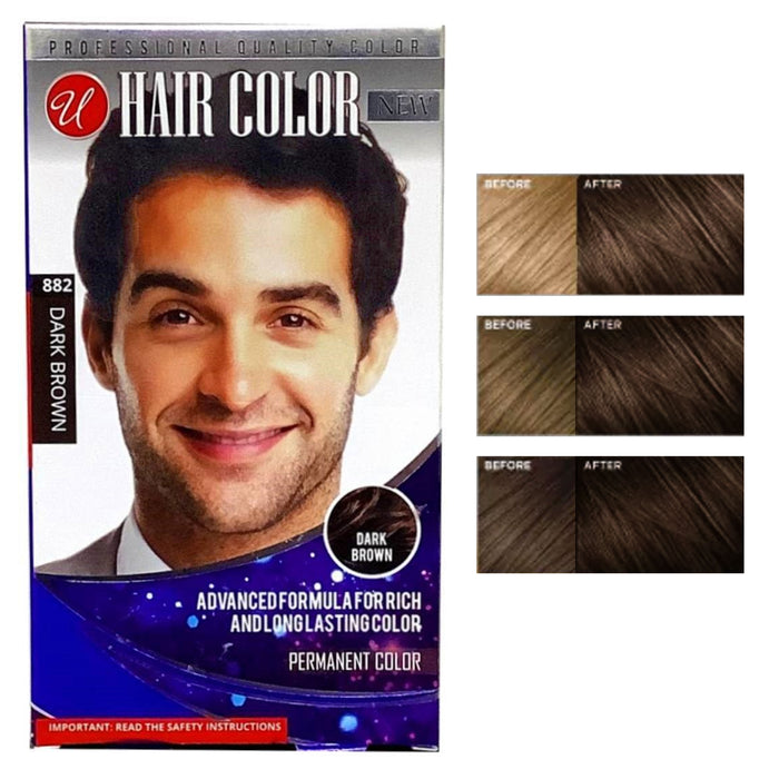 1 X Men's Hair Dye Dark Brown Color Long Lasting Permanent Coloring in 5 Minutes