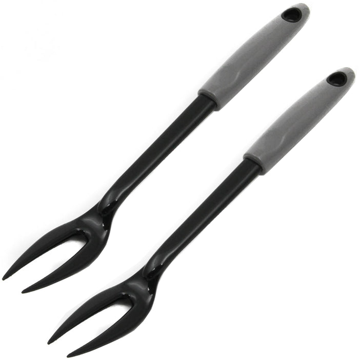 2 X Heat Resistant Nylon Fork 2 Prong Meat Serving Cooking Utensil Kitchen Tools
