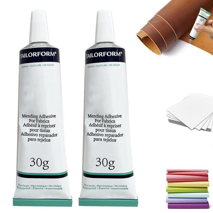 2 Extra Strong Fabric Glue 40ml Waterproof Adhesive Repair Sewing Sew No More