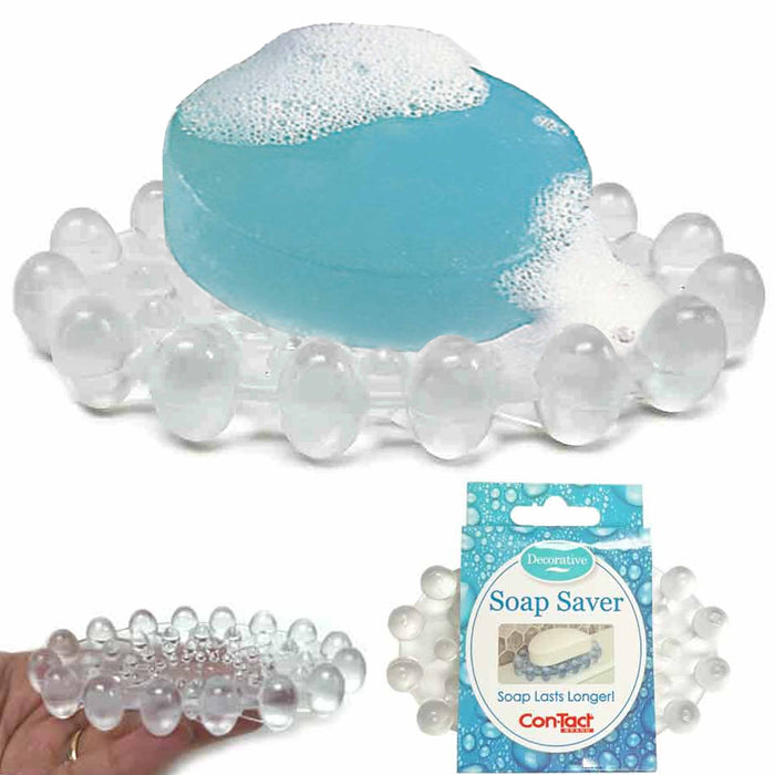 Plastic Soap Saver Bar Holder Tray Bathroom Counter Shower Draining Dish Clear