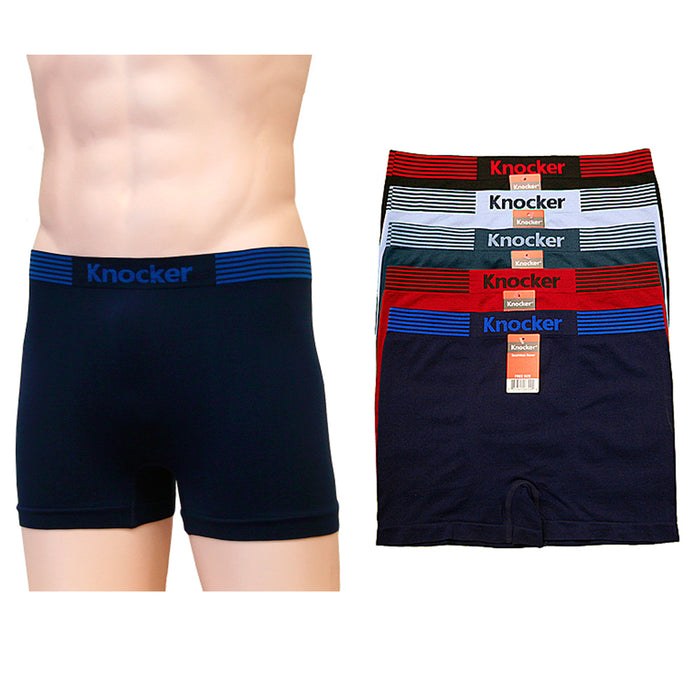 3 Pack Mens Seamless Boxer Briefs Microfiber Underwear Knocker Plain One Size !