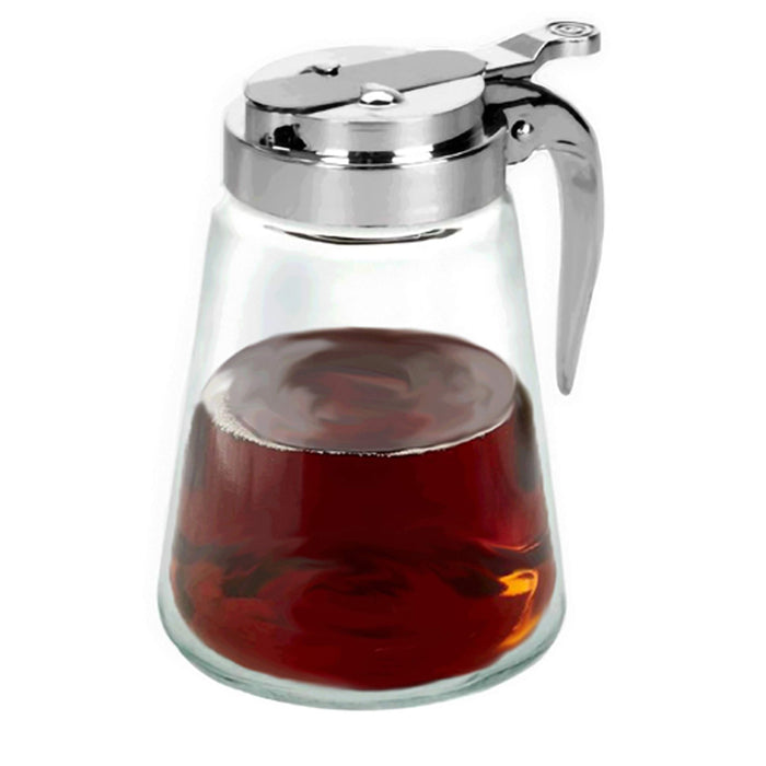 Honey Syrup Dispenser 9 Oz Glass Maple Jar Lid  Sugar Clear Glass Plastic Top