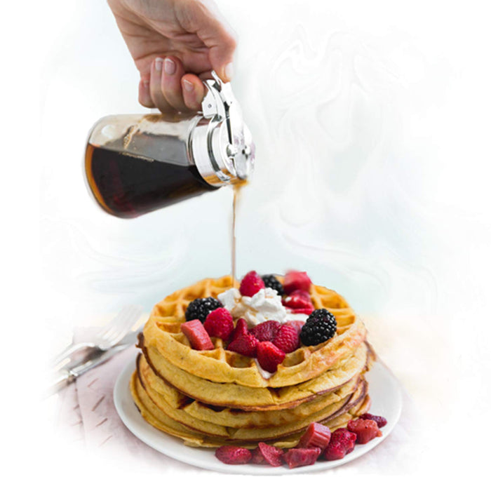 Honey Syrup Dispenser 9 Oz Glass Maple Jar Lid  Sugar Clear Glass Plastic Top