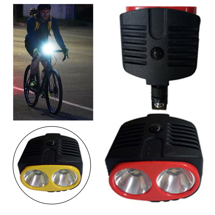 2 Pc Extra Bright LED Dual Bicycle Headlight Bike Light Flashlight Rear Cycling