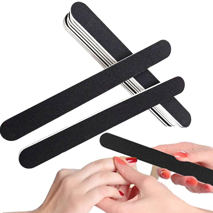 6pc Pro Double Sided Manicure Nail File Salon Emery Boards Medium #100 #180 Grit