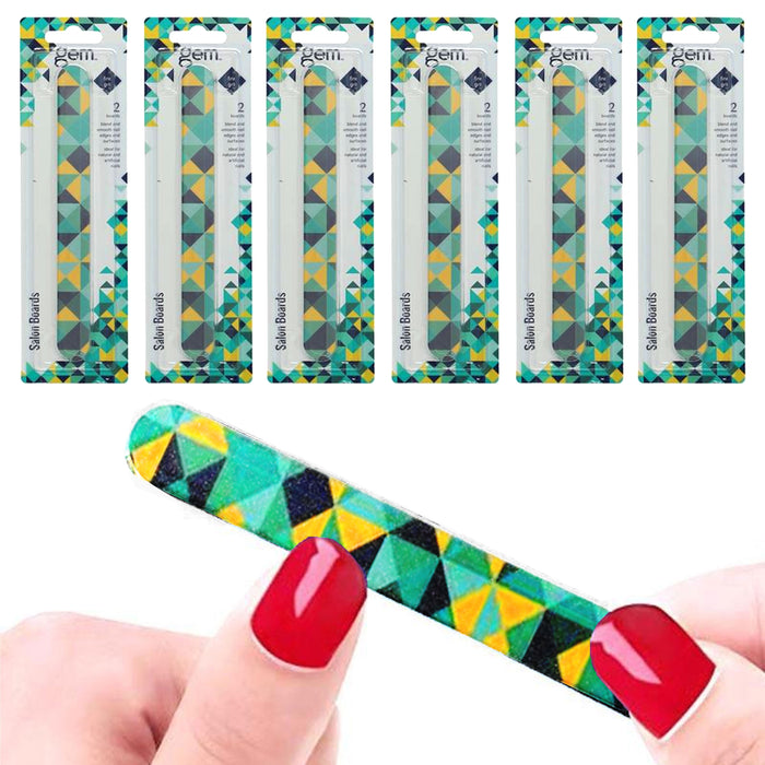 12 Pc Nail Art Sanding Files Manicure Buffer Emery Boards Double Sided Fine Grit