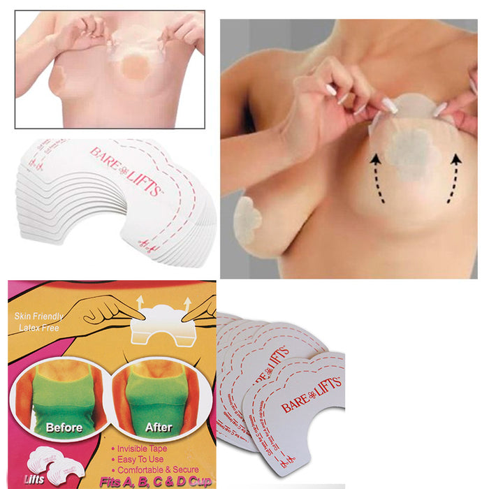 10 Pc Nipple Lifts Instant Breast Adhesive Tape Support Invisible Bra Strapless