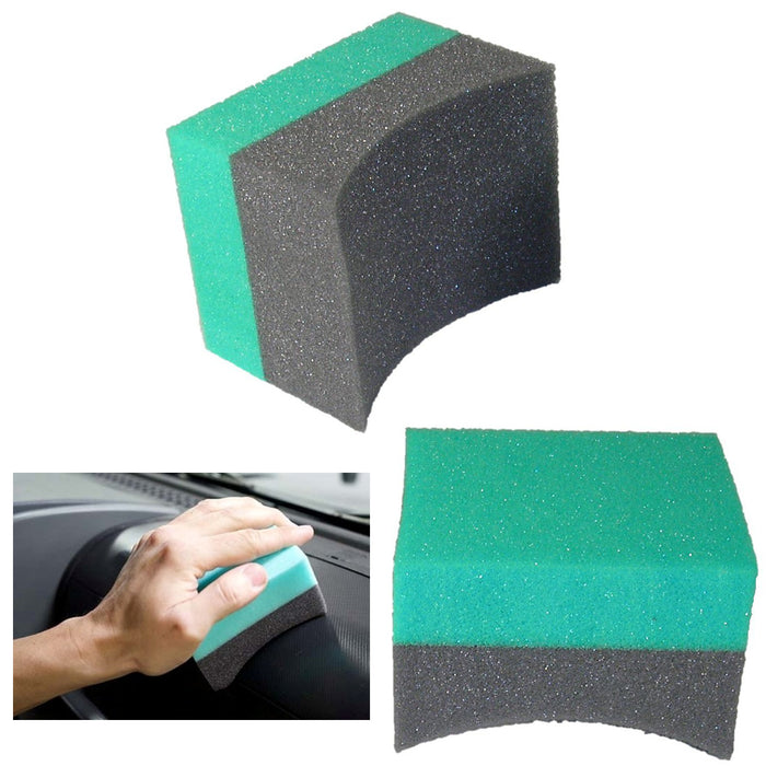 6 Double Wide Tire Dressing Applicator Pads Car Contour Sponge Gloss Shine Wheel