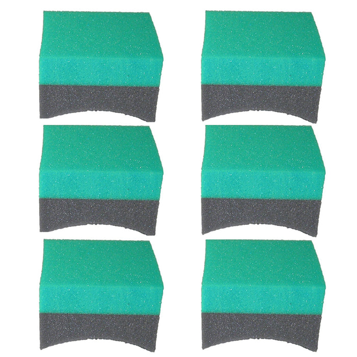 6 Double Wide Tire Dressing Applicator Pads Car Contour Sponge Gloss Shine Wheel