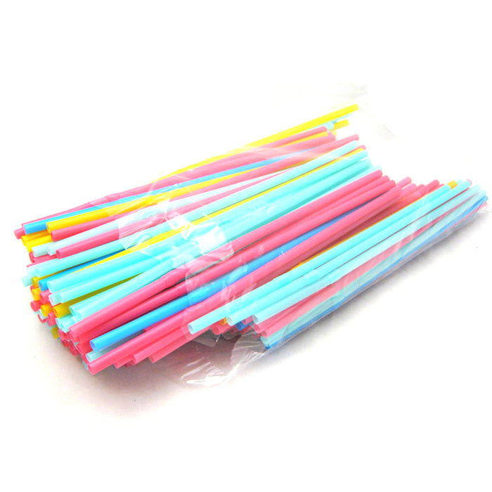 300 Neon Drinking Straws Flexible Plastic Party Home Bar Drink Cocktail Cup Fun