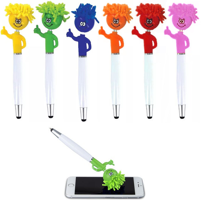 4 Pc Universal Stylus Touch Screen Pen 3-in-1 Duster Cleaner Techie Theo Mop Top