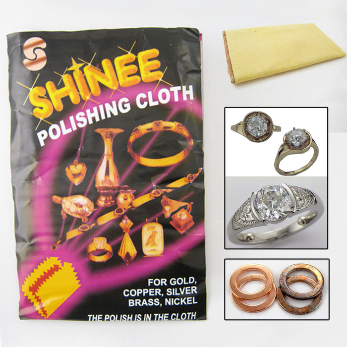 2 PC Jewelry Cleaning Polishing Cloth Silver Gold Brass Shine Double Layer 12x12