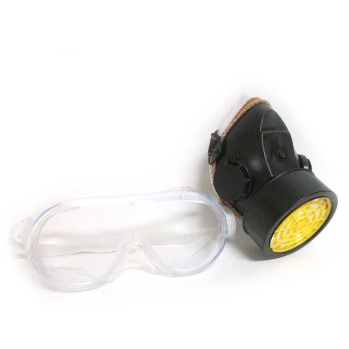 Cartridge Respirator Mask Goggle Kit Paint Gas Safety Chemical Spray Dust Mask