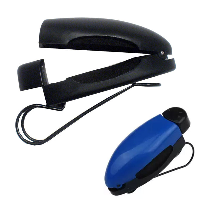 Car Sunglass Visor Clip Sunglasses Eyeglass Auto Holder Plastic Black Blue New