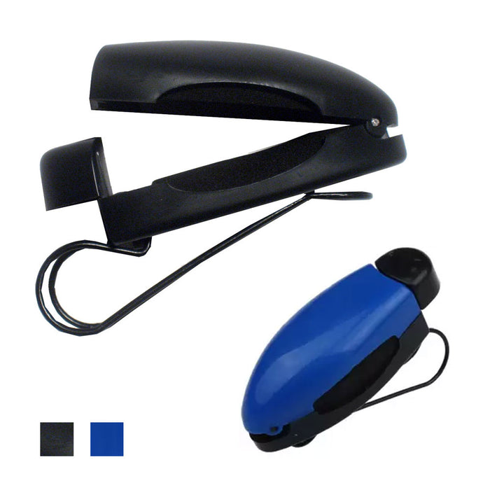 Car Sunglass Visor Clip Sunglasses Eyeglass Auto Holder Plastic Black Blue New