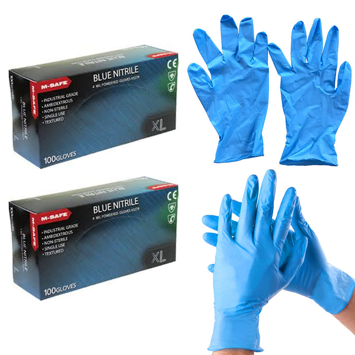 200 Nitrile Disposable Gloves Powdered Industrial Grade 4MIL Non Sterile XLarge