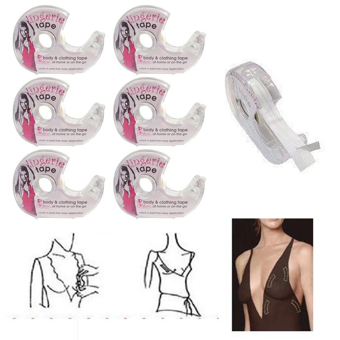 6 X Double Sided Tape Body Lingerie Fashion Clothing Clear Bra Strip A —  AllTopBargains