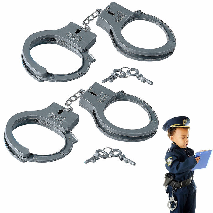 4 Pk Novelty Toy Handcuffs With Key Police Sheriff Cowboy Kids Costume 4-pk-novelty-toy-handcuffs-with-key-police-sheriff-cowboy-kids-costume