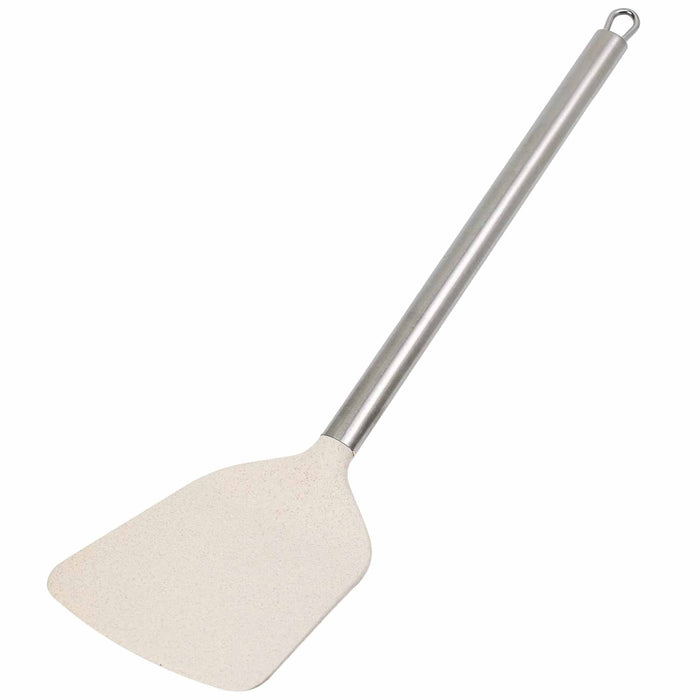 2 Pc Spatula Turner Cooking Utensils Wheat Straw Stainless Steel Handle Kitchen