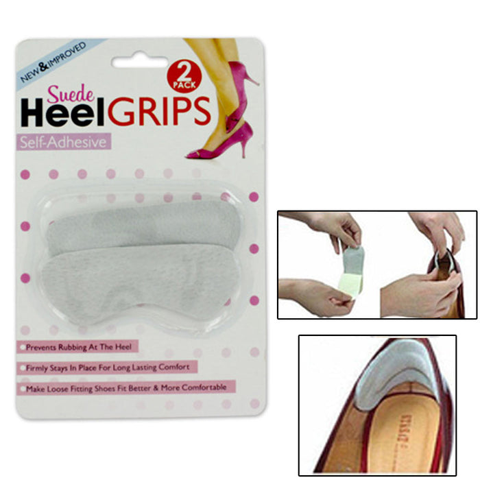 New 2 Pairs Heel Cushion Grips Self Adhesive Pads Women Foot Care Pack One Size