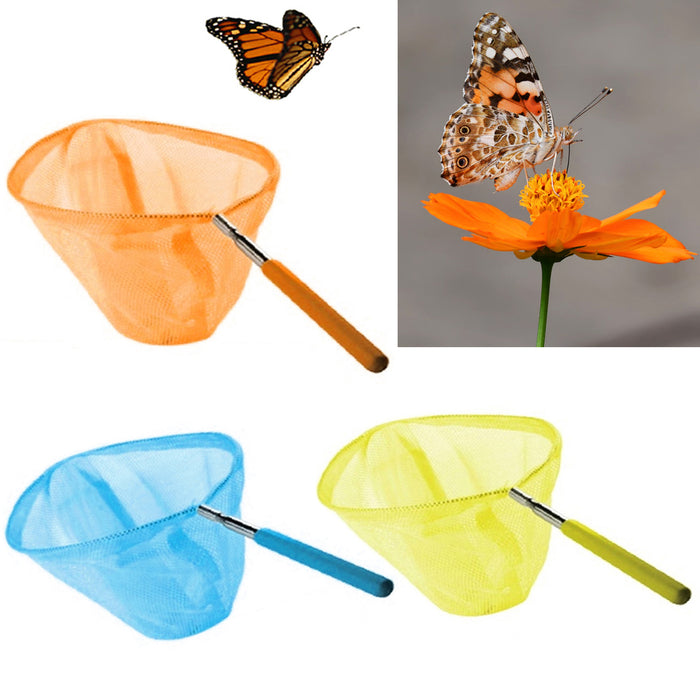 1 Bug Catching Net 34" Extendable Butterfly 8" Round Telescopic Insect Cage