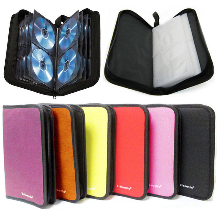 2PC 64 Capacity CD DVD Case Holder  Portable Disc Media Storage Wallet Organizer