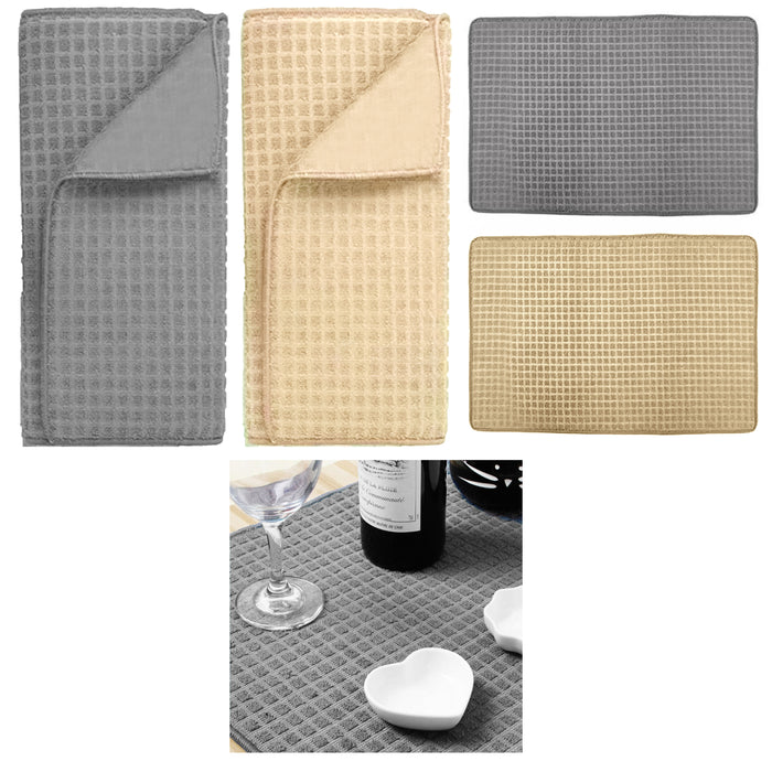 2 Quick Dry Kitchen Microfiber Dish Drying Mat Absorbent Pad