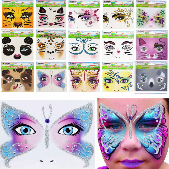 40 Packs Face Sticker Jewel Body Paint Art Make Up Gems Adhesive Glitter Tattoo