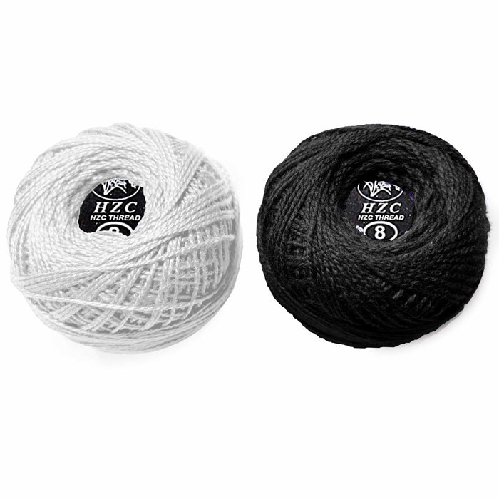 16 Spools Black White Sewing Thread Knitting Crochet Embroidery Floss 60yd Each