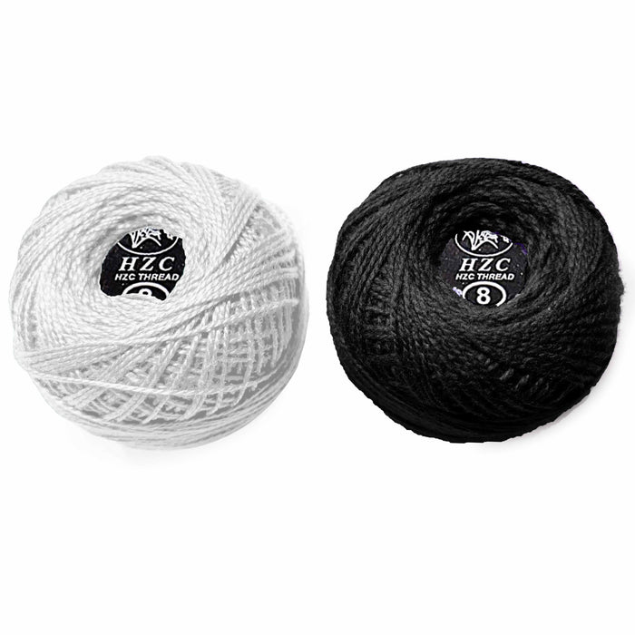 8 Spools Sewing Thread 60yd Each Black White Knitting Crochet Embroidery Floss