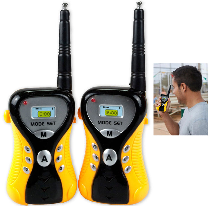 2x Walkie Talkie 2 Way Radio Set Battery Power Hand Held Portable 100 Yard Range
