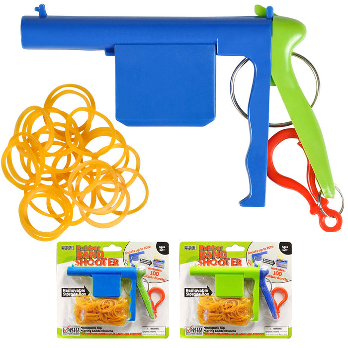 1 Rubber Band Gun Mini Plastic Keychain Rubberband 50 Shot Play Kids Party Favor