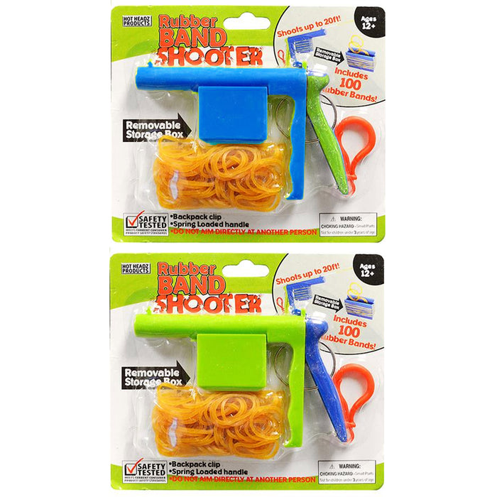2 X Kids Sling Shot Rubber Band Shooter Gun Plastic Pistol Play Classic Gift Toy