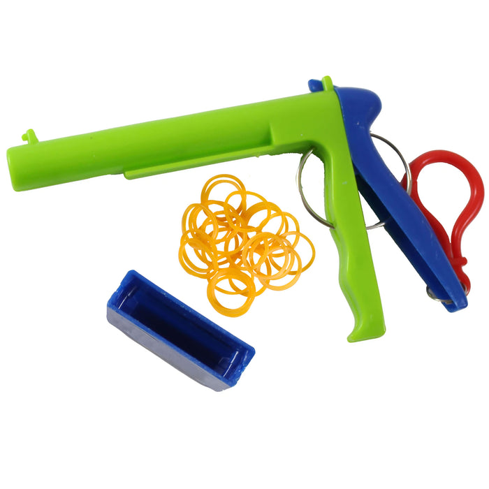 1 Rubber Band Gun Mini Plastic Keychain Rubberband 50 Shot Play Kids Party Favor