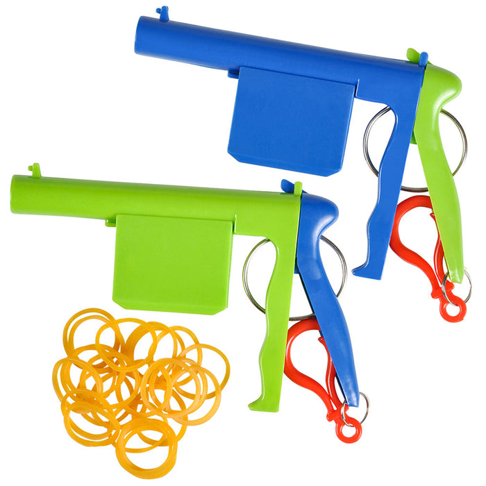 2 X Kids Sling Shot Rubber Band Shooter Gun Plastic Pistol Play Classic Gift Toy
