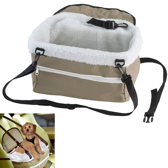 Pet Booster Seat Lookout Car Safety Dog Carrier Leash Belt Adjustable Travel !