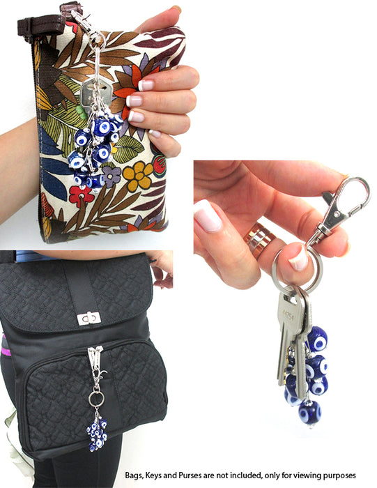 Evil Eye Keychain for Women Protection Good Luck Charms Key Chain for Car  Keys Holder Bag Purse