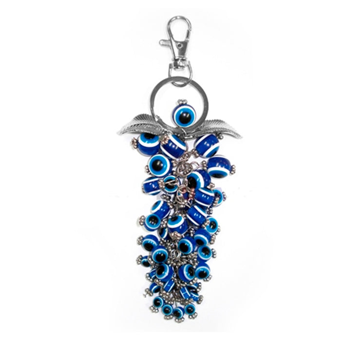 2 Greek Turkish Blue Bead Evil Eye Hamsa Keychain Amulet Pendant Good Luck Charm