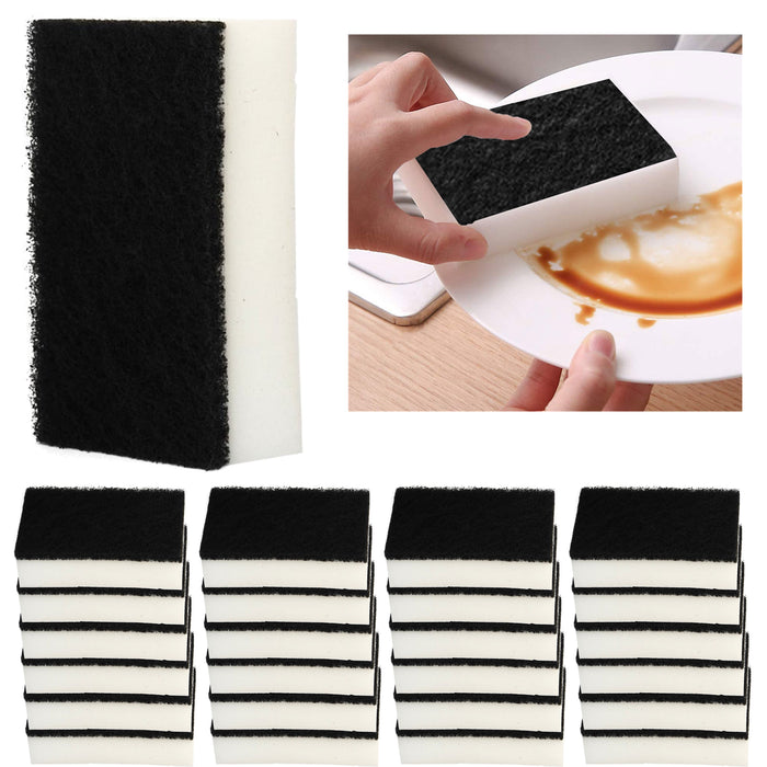 Lot of 24 Pcs Sponge Scrubber Scrub Scourer Wash Clean Dish Pads White Eraser