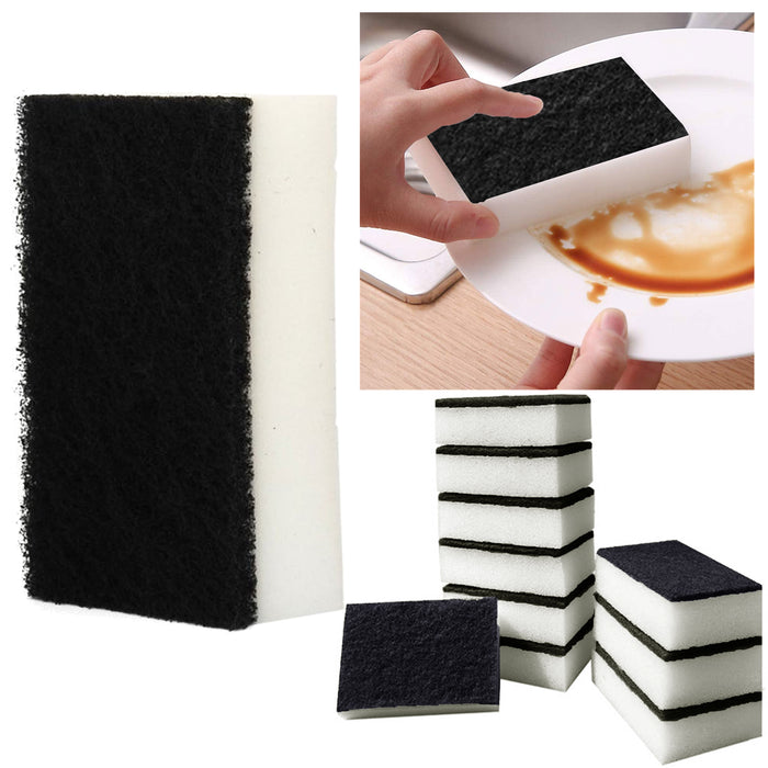 Lot of 24 Pcs Sponge Scrubber Scrub Scourer Wash Clean Dish Pads White Eraser