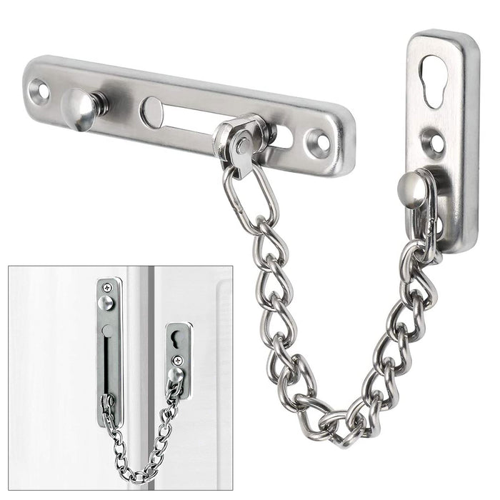 2 Pc Bolt Entry Security Door Chain Guard Latch Steel Slide Lock Home Security