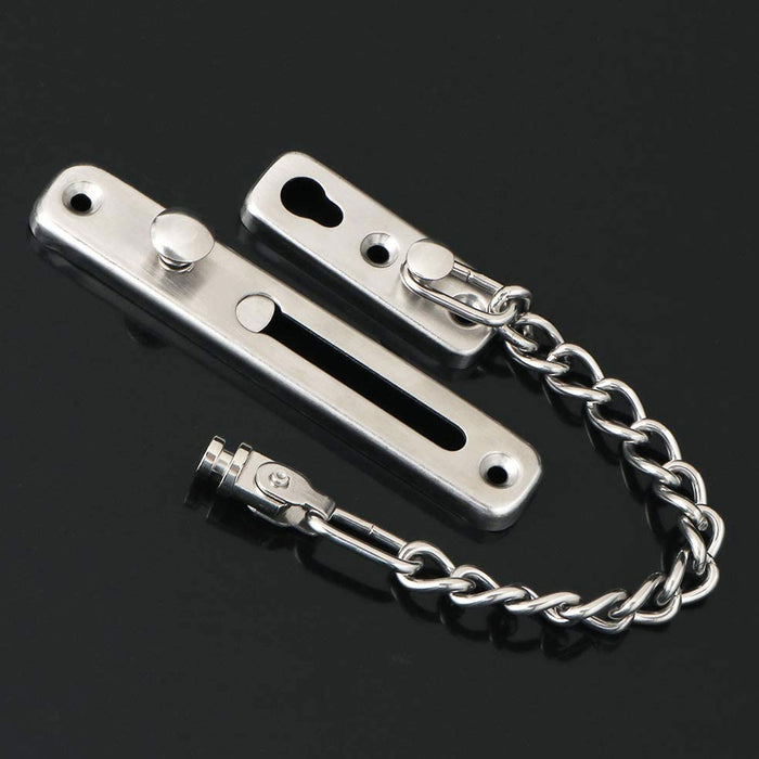 4 Pc Silver Door Guard Chain Bolt Latch Slide Lock Home Security Steel Hardware