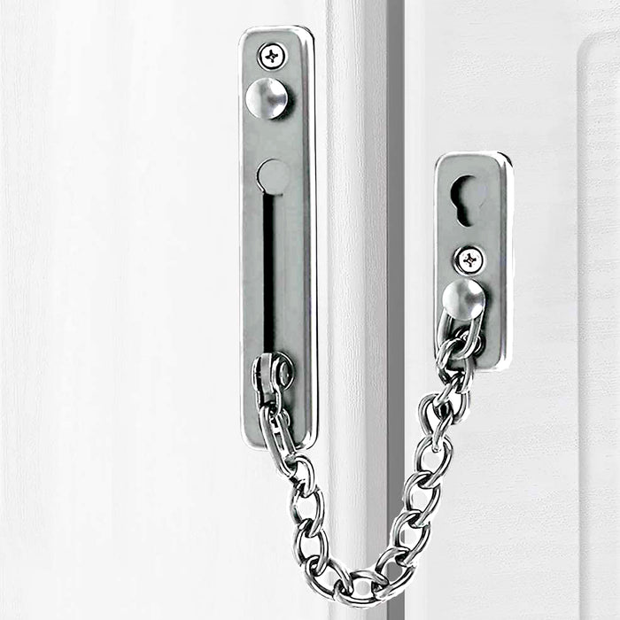 2 Pc Bolt Entry Security Door Chain Guard Latch Steel Slide Lock Home Security