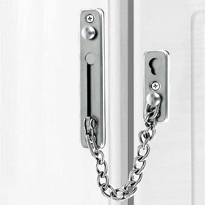 4 Pc Silver Door Guard Chain Bolt Latch Slide Lock Home Security Steel Hardware