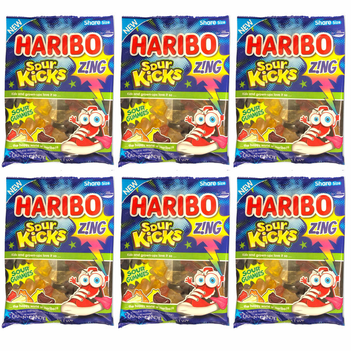 6 Bags Haribo Gummy Candy Sour Kicks Gummies Chewy Snack Party Gift 3.6oz Each