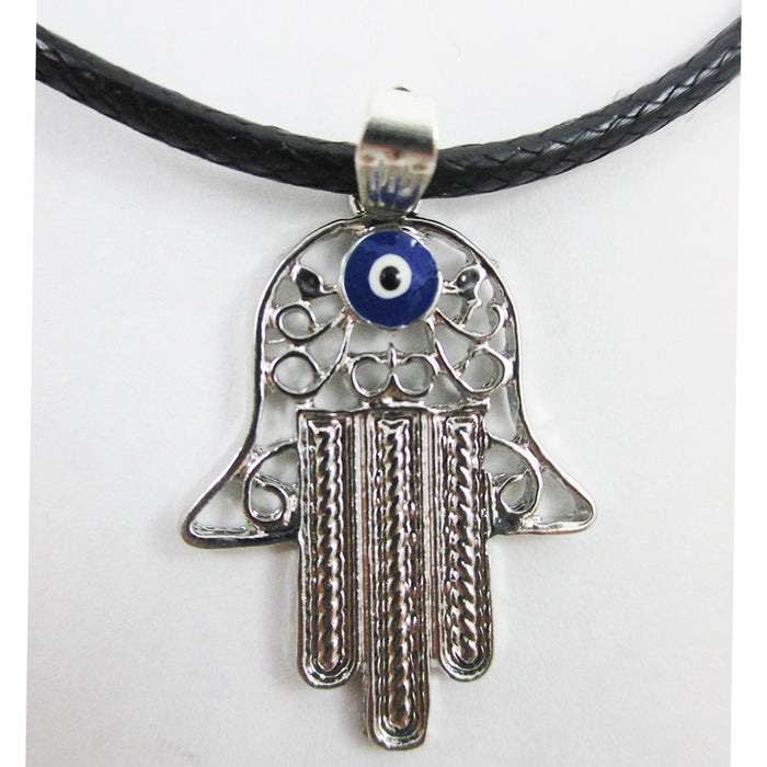 Evil Eye Hamsa Hand of God Fatima Necklace Charm Pendant Jewish Judaica Kabbalah