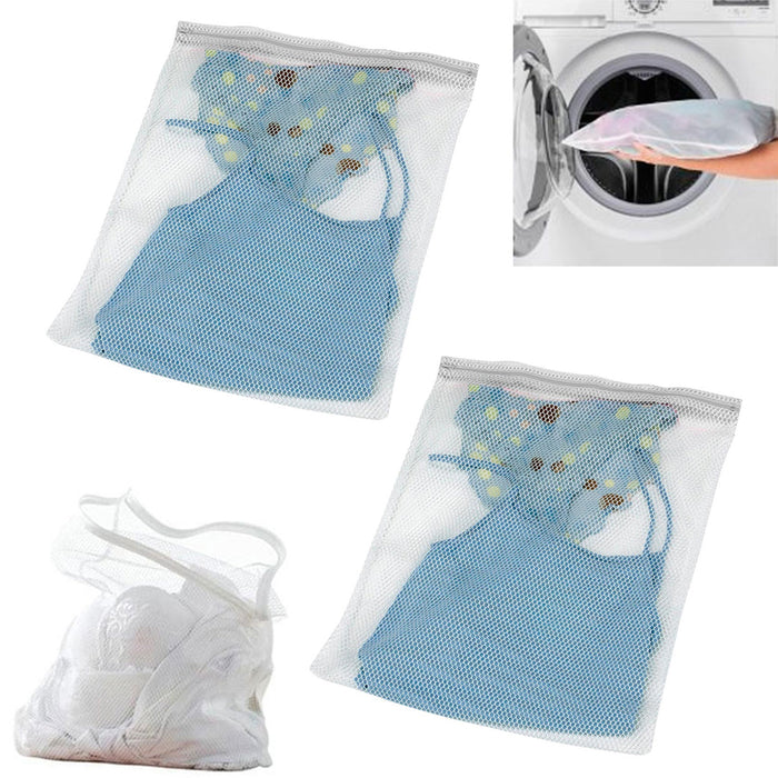 2 x Mesh Delicate Laundry Bag 16x20 Lingerie Socks Bra Underwear